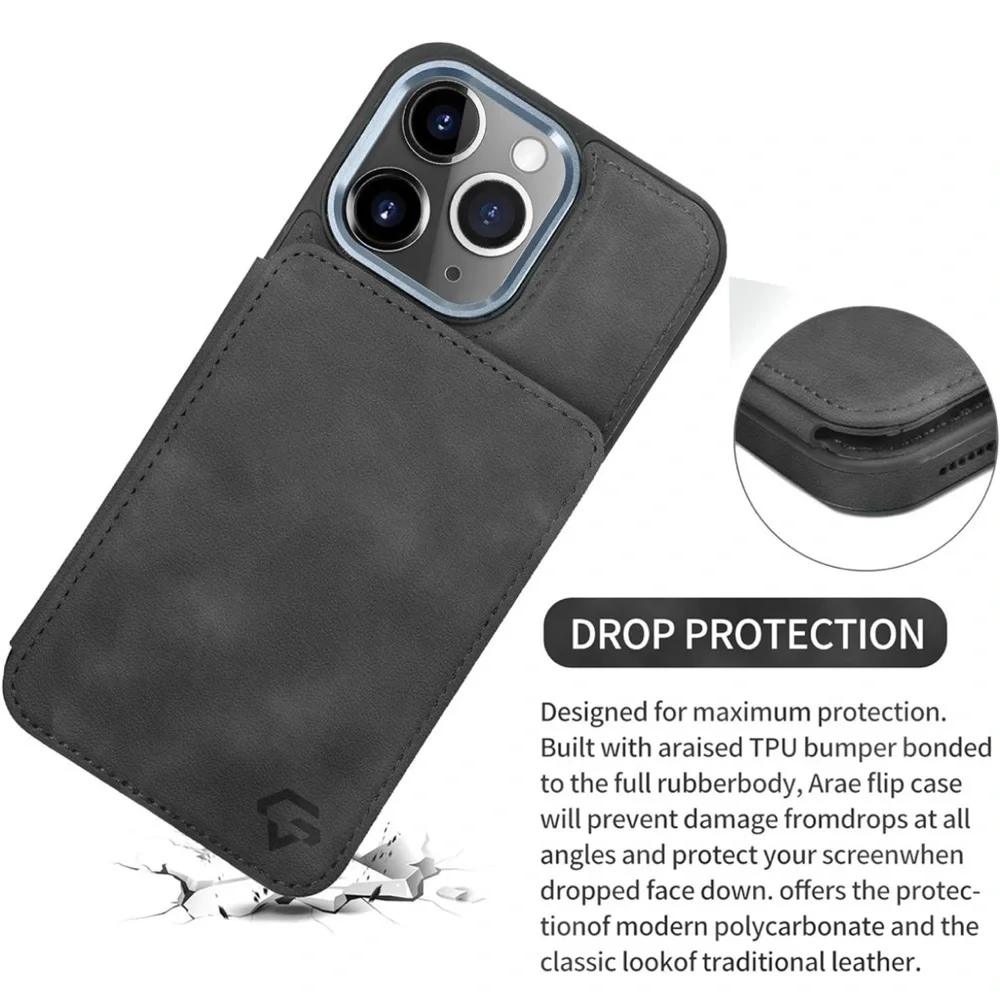 iPhone 15 Pro Max Wallet RFID Blocking Card Holder,Kickstand Shockproof